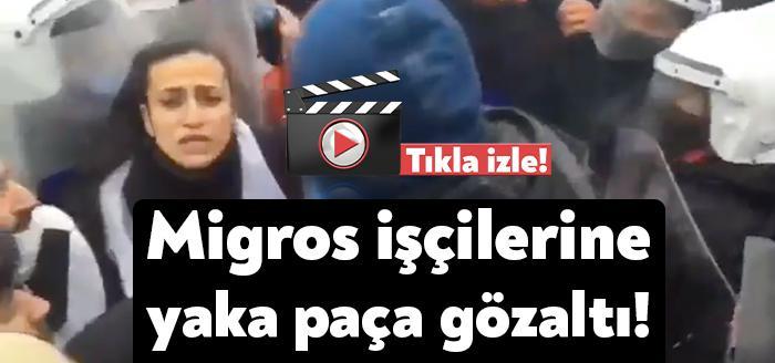 Migros Depo işçileri, patron Tuncay Özilhan'ın evinin önünde eylem yaptıkları