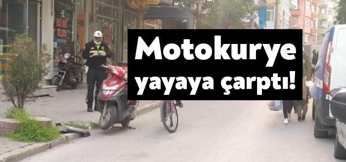 Kocaeli'nin Gölcük ilçesinde yolun karşısına geçmek isteyen İshak D.?ye motosikletli