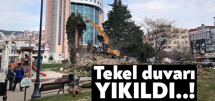 Kocaeli Büyükşehir Belediyesi ekipleri bugün sabah erken saatlerde Tekel duvarı