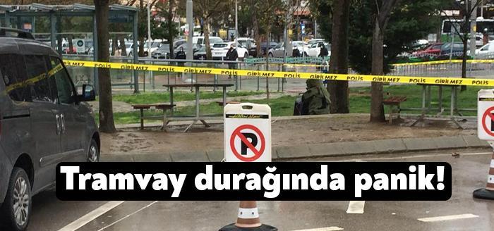 İzmit Doğukışla Tramvay durağı mevkisinde unutulan şüpheli valiz, polis ekipleri