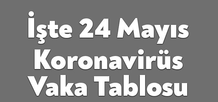 Sağlık Bakanlığı'nın açıkladığı 24 Mayıs Pazartesi gününün corona tablosuna göre