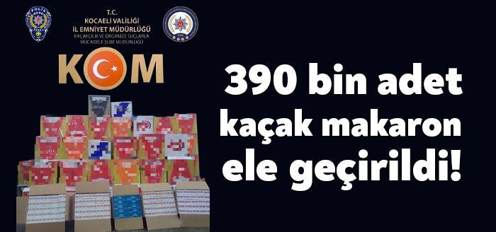 Kocaeli'de polis ekiplerince durdurulan araçta yapılan aramalarda 390 bin adet