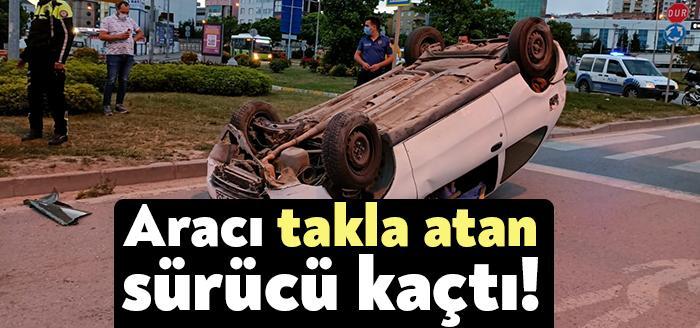 Kocaeli’nin Gebze ilçesinde sürücüsünün direksiyon hakimiyetini kaybettiği otomobil kaldırıma çarptıktan