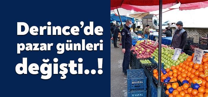 İçişleri Bakanlığı’nın genelgesi doğrultusunda Derince’de hizmet veren yedi pazar alanı