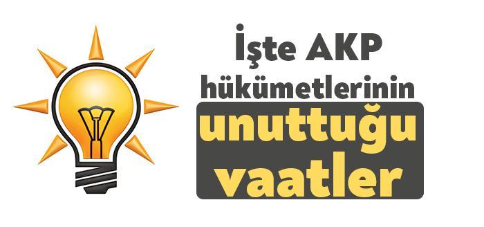 AKP, 19 yıllık iktidarında seçim alanlarında verdiği birçok sözü yerine