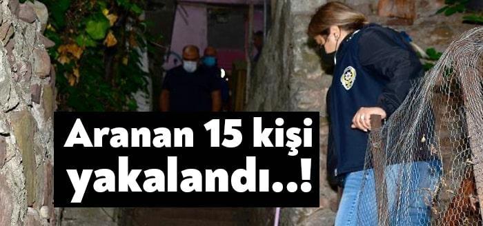 Aranan suçlulara eş zamanlı operasyon: 15 gözaltı Kocaeli'de polis ekipleri