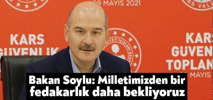 Tam kapanma dönemine ilişkin değerlendirmede bulunan İçişleri Bakanı Soylu, "Milletimizden