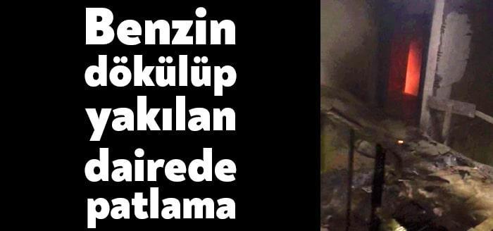 Kocaeli'nin Gebze ilçesinde inşaat halindeki bir binada, içeride bulunan benzin