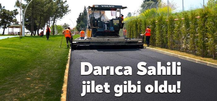 Darıca sahil parkında iç yol ve A otoparkının son kat
