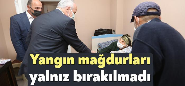 Sırrıpaşa Mahallesi’nde çıkan yangında evi ağır hasar gören Dülger ailesinin