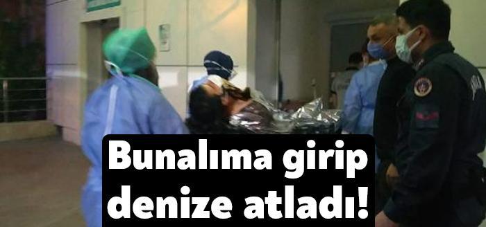 Kocaeli'nin nin Gölcük ilçesinde denize atlayan D.F. (30) deniz polisleri