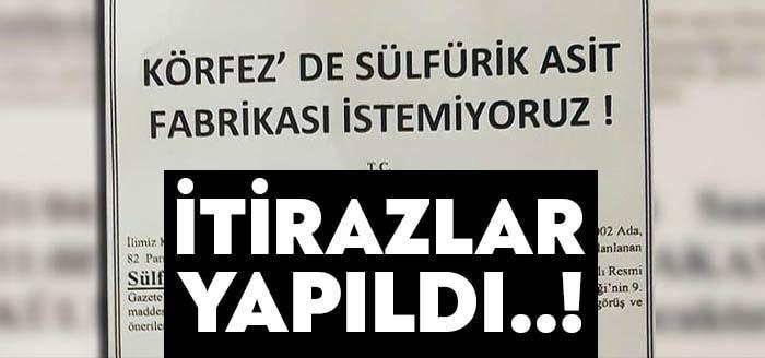 Körfez'de kurulmak istenen sülfürik asit tesisine karşı toplanan imzalarlar birlikte