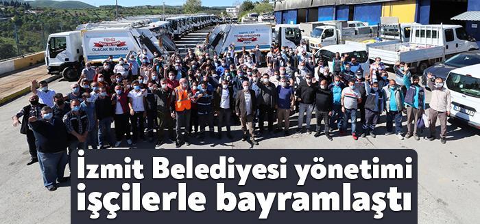 Emekçilerin güzel bir bayram geçirmesini dileyen İzmit Belediyesi üst yöneticileri,