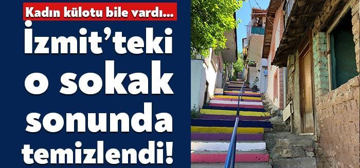 Kocaeli’nin İzmit ilçesinde yer alan Özkahraman Sokak’ta inşaat atıkları ve