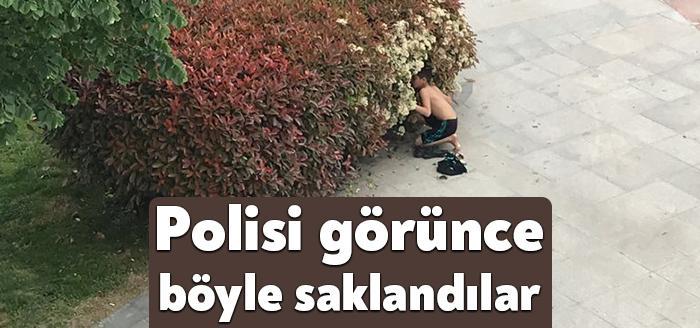 Kocaeli İzmit’te, parkta süs havuzuna girip serinlemek isteyen biri çıplak