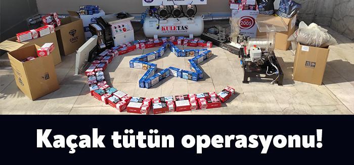 Kartepe'de şüphe üzerine durdurulan bir araç içerisinden çıkan kaçak tütün