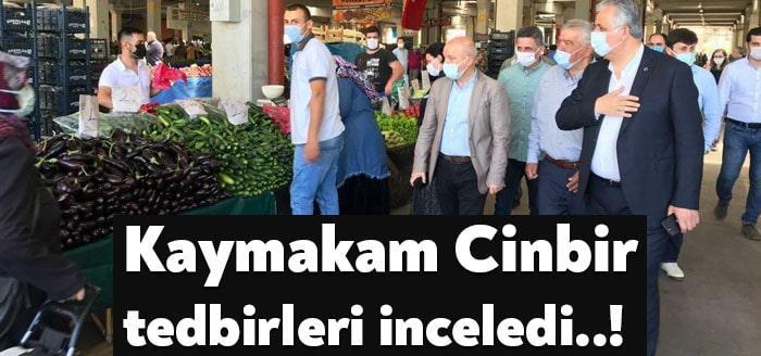 İzmit Kaymakamı Şevket Cinbir pazar yerlerinde alınan tedbirleri inceledi, pazarcı