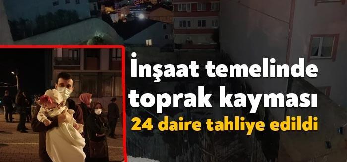 Kocaeli'nin Gebze ilçesinde bir inşaatın temelinde toprak kayması yaşandı. İnşaatın