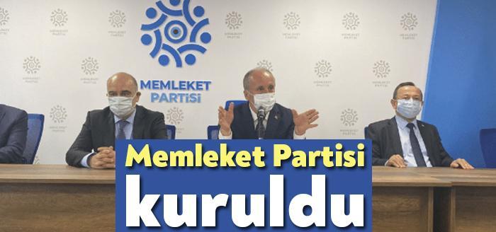 Muharrem İnce'nin genel başkanı olduğu Memleket Partisi kuruldu. İnce'nin a