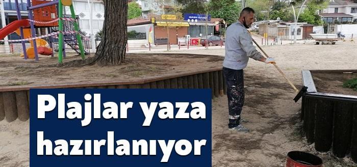 Kocaeli Büyükşehir Belediyesi ekipleri Kandıra ilçesindeki mavi bayraklı plajlarda bakım