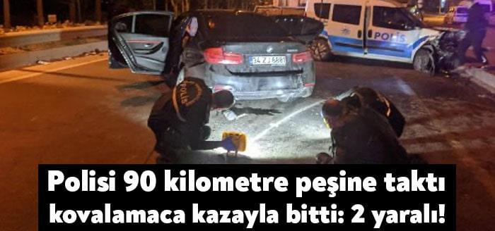 İzmit Karayolu'nda sokağa çıkma kısıtlamasında polisin 'dur' ihtarına uymayan otomobil
