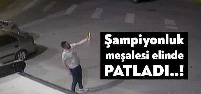 Kocaeli'nin Karamürsel ilçesinde Beşiktaş'ın şampiyonluğunu kutlamak isteyen bir vatandaşın yaktığı