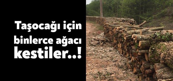 Kandıra ilçesi Kocakaymaz köyünde, taş ocağı çalışması nedeniyle büyük bir