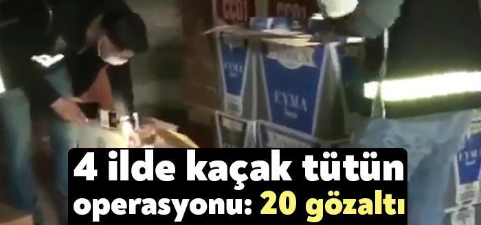 Kocaeli Emniyet Müdürlüğü ekipleri tarafından 4 ilde düzenlenen kaçak sigara