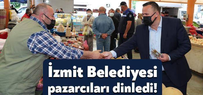 İzmit Belediyesi üst yönetim kadrosu, Yeşilova Kapalı Pazarı’nı ziyaret ederek