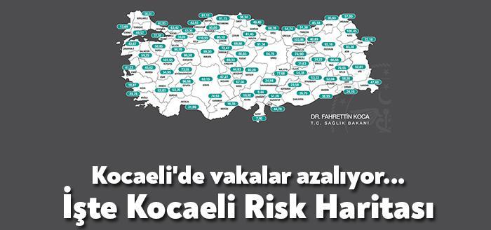 Kocaeli'de 100.000 nüfusa karşılık gelen bir haftalık toplam vaka sayısı