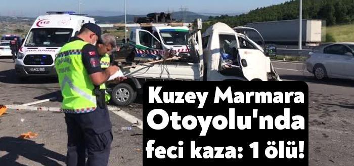 Kocaeli'nin Körfez ilçesinde, Kuzey Marmara Otoyolu'nda kamyonetin kamyona arkadan çarpması