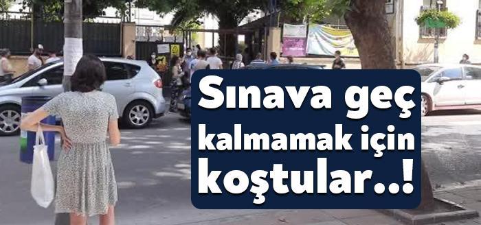 İzmit'te, Yükseköğretim Kurumları Sınavı'nın (YKS) ilk oturumuna son anda yetişen