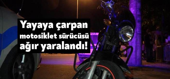 Yayaya çarpan motosiklet sürücüsü ağır yaralandı Kocaeli'nin Darıca ilçesinde yolun