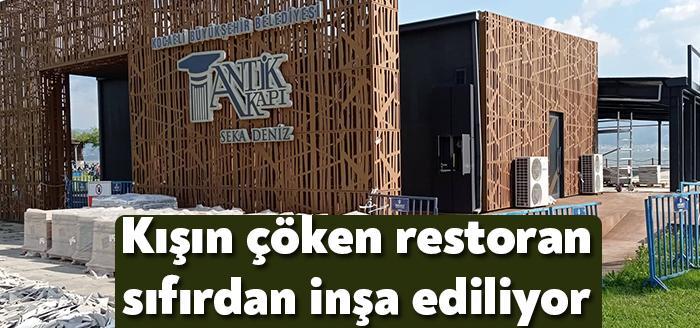 İzmit Sekapark’ta bulunan Seka Deniz Restoran’ın çatısı kar yağışında çökmüştü.