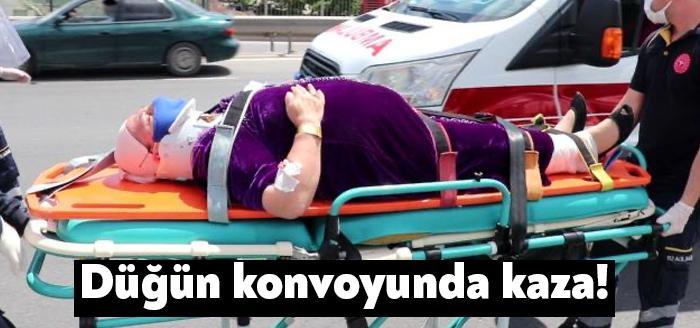Kocaeli'nin Derince ilçesinde düğün konvoyunda seyir halinde olan otomobil ile