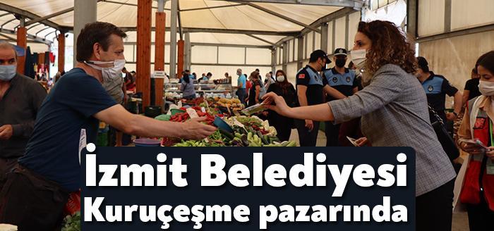 İzmit Belediyesi üst yönetimi, Kuruçeşme Kapalı Pazarı esnafını ziyaret ederek,