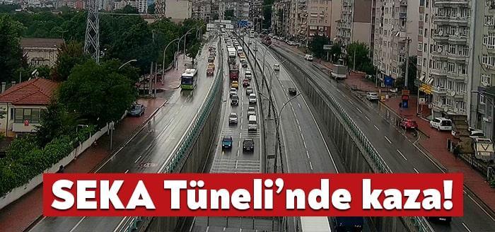 İzmit SEKA Tüneli'nde az önce bir trafik kazası meydana geldi.