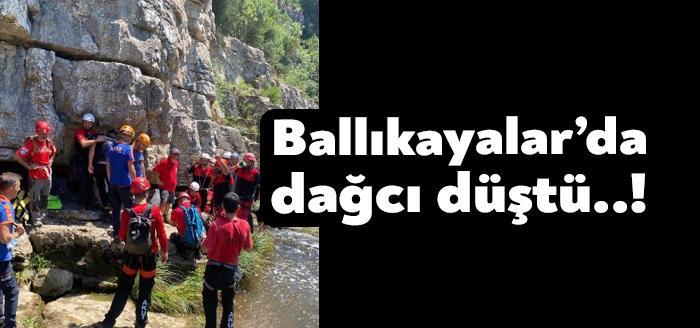 Gebze Ballıkayalar Tabiat Parkı'nda tırmanış yapan bir dağcı kayalıklardan düşerek