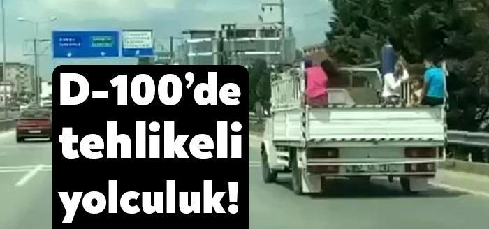 Kocaeli'nin Körfez ilçesi D100 Karayolu'nda seyir halinde olan kamyonetin kasasının