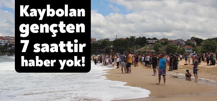 Bağırganlı plajında, dalgalı denizde akıntıya kapılarak kaybolan genci bulmak için