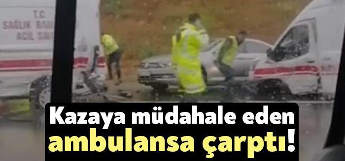 Gebze Kuzey Marmara Otoyolunda meydana gelen kazaya müdahale eden ambulanslara
