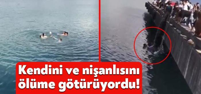 Kocaeli'nin İzmit ilçesinde sahilde nişanlısının ayrılma kararını kabullenemeyen genç kız
