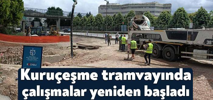 Tramvay Projesi kapsamında D-100 İzmit batı gişeler bölgesi Yazıhaneler mevkiinden