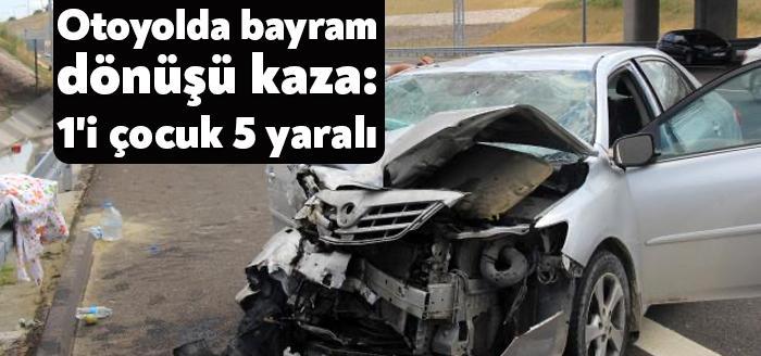 Kocaeli Kuzey Marmara Otoyolu'nda otomobille cipin çarpışması neticesinde meydana gelen