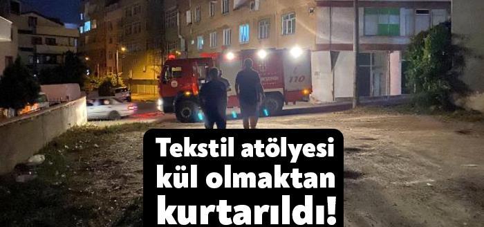 Kocaeli'nin Darıca ilçesinde bulunan bir tekstil atölyesinin elektrik panosunda çıkan