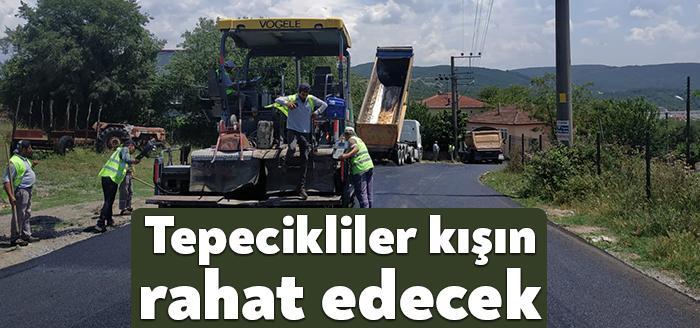 Dilovası Tepecik Köyü Çiftlik Caddesi’nde yol konforunun arttırılması için üstyapı