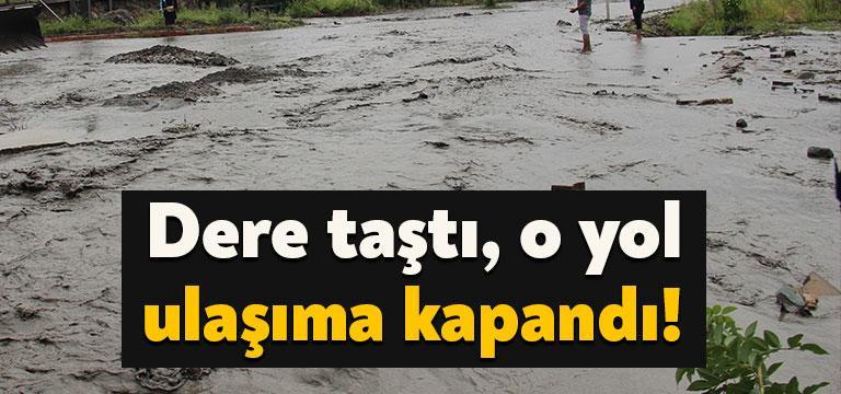 Kocaeli’nin Kartepe ilçesinde etkili olan sağanak yağış nedeniyle dere taştı.
