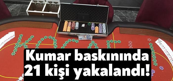 Kartepe’de bulunan bir adrese polis ekipleri tarafından düzenlenen operasyonda kumar