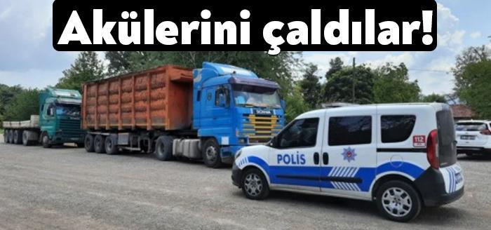 İzmit'te park halindeki 2 TIR’ın aküleri çalındı. Şoförlerden Ercan Kenar,