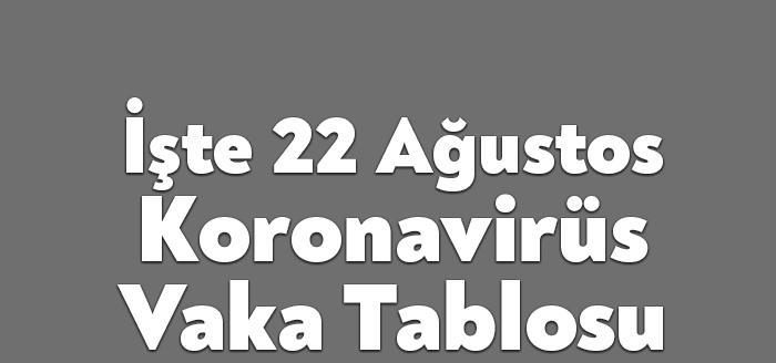 Sağlık Bakanlığı'nın açıkladığı 22 Ağustos 2021 Pazar gününün corona virüsü